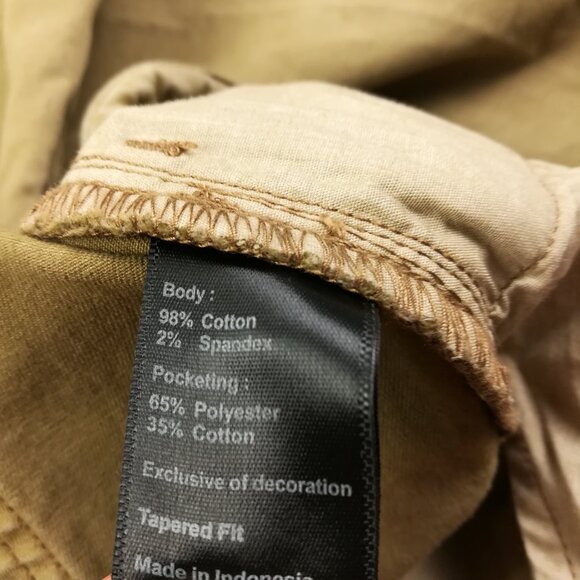 Flint & Tinder 365 Pants Chino Beige Tan Mens 33x32 (Fits 34x32) Tapered Fit - Picture 5 of 12